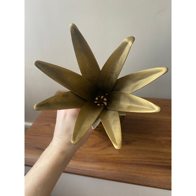 Brass Vintage Gilt Metal Gold Tone Pineapple Sculpture For Sale - Image 8 of 12