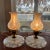 Set of 2 white opalescent coin dot boudoir lamps attributed to Fenton. These are beautiful glass in very good condition...