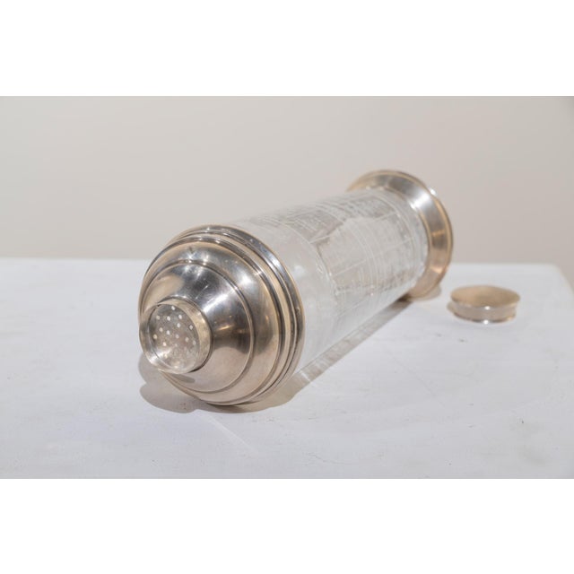 Silver and Glass Cocktail Shaker, 1940s For Sale - Image 10 of 11