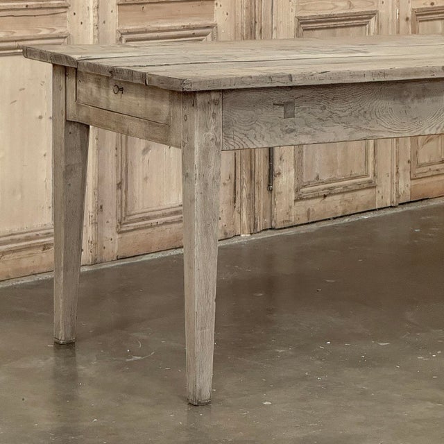 Sand 18th Century Grand Rustic Country French Stripped Sycamore Farm Table For Sale - Image 8 of 18