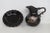 Ceramic Pitcher With Matching Underplate 2pc Set Black With Gold Gilt Trim 5029b For Sale - Image 4 of 12