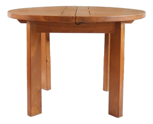 Round Extending Dining Table in Elm attributed to Maison Regain, France, 1980s