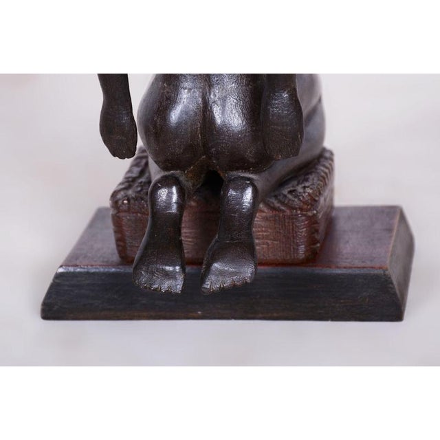 Wood Original Art Deco Statuette in Lacquered Wood, Czechia, 1940s For Sale - Image 7 of 11
