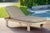 Eclipse Outdoor Solid Teak Wood Natural Look Sun Lounger - Grey Fabric For Sale - Image 9 of 11