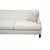 Elegant curved arm sofa in tight back with vertical top stitching and pewter nailhead trim. Tapered leg in mahogany wood...