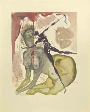 Salvador Dali, The Minotaur, Woodcut, 1963