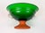 Mid-Century Modern Emerald Green Frosted Glass and Terracota Pedestal Bowl, 1950s For Sale - Image 9 of 13