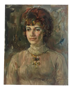 1970's Vintage Female Portrait Painting