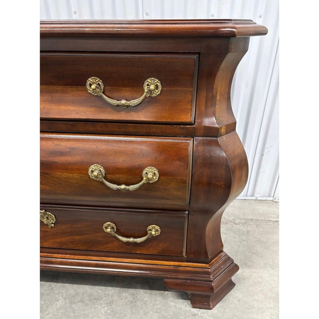 Brown Late 20th Century Cherry Italian Provincial Bombe Bachelor Chest by Century Cardella Collection For Sale - Image 8 of 12