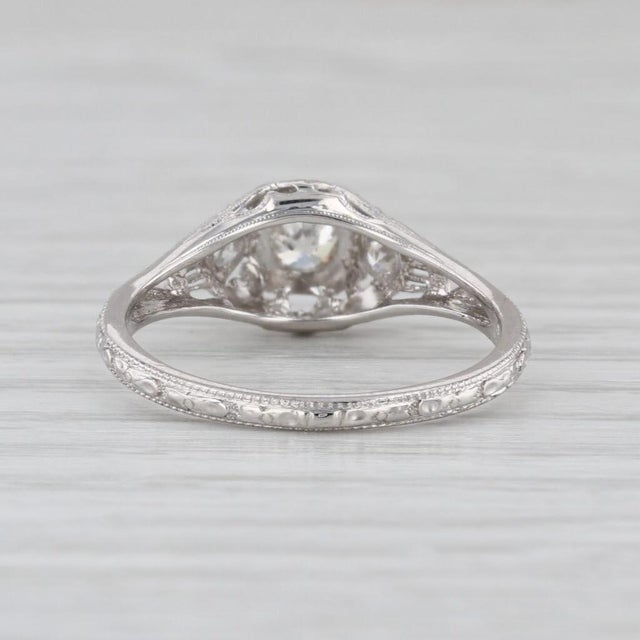Early 20th Century Art Deco Traub Orange Blossom 0.37ct Diamond Engagement Ring 18k White Gold, Size 7 For Sale - Image 4 of 8