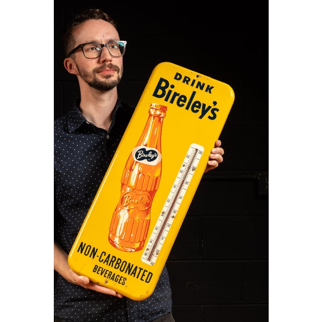 c. 1940s; Frank W. Bireley Co. - North Hollywood/Oakland, CA Large vintage soft drink advertising thermometer. This piece...
