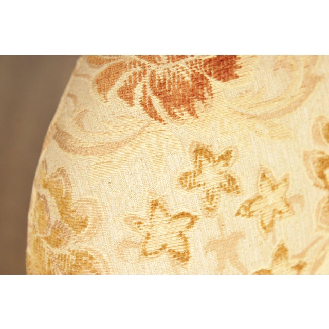Brown Henredon Scroll and Floral Upholstered Cabriole Leg Armchairs For Sale - Image 8 of 18