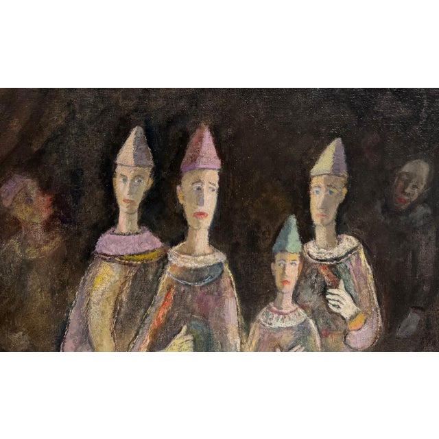 Samuel Brecher, Samuel Brecher Wpa Artist Mid Century Mod Modernist Oil Painting Circus Clowns For Sale - Image 16 of 18