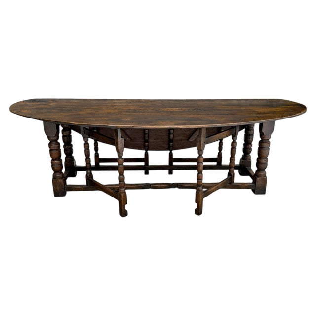 Early 20th Century English Oval Gateleg Dropleaf Dining Table For Sale - Image 10 of 18