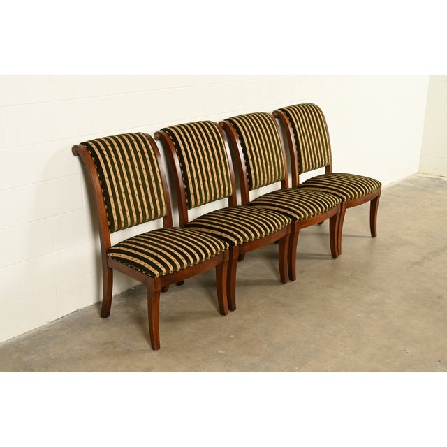 Henredon Henredon French Empire Carved Mahogany Dining Chairs, Set of Four For Sale - Image 4 of 14
