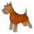 Vintage Satin Glass Schnauzer Dog in Orange For Sale