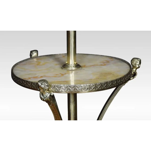 Brass and Onyx Adjustable Standard Lamp For Sale - Image 4 of 6