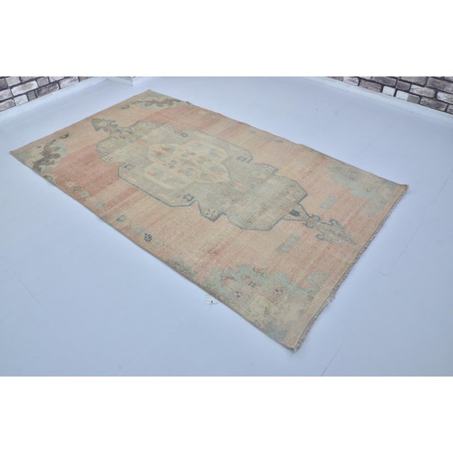 Turkish Vintage Handknotted Floor Wool Carpet For Sale - Image 3 of 10