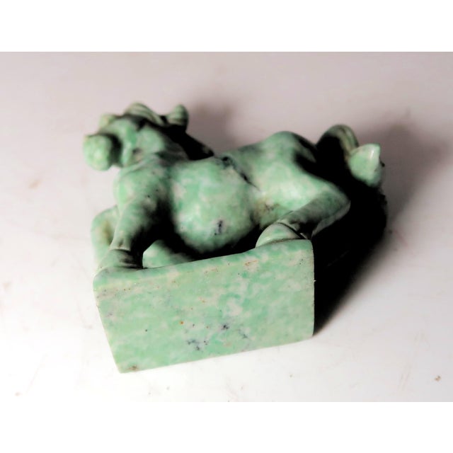 Green Miniature Well-Carved Horse of Tree Agate, an Uncommon Stone For Sale - Image 8 of 9