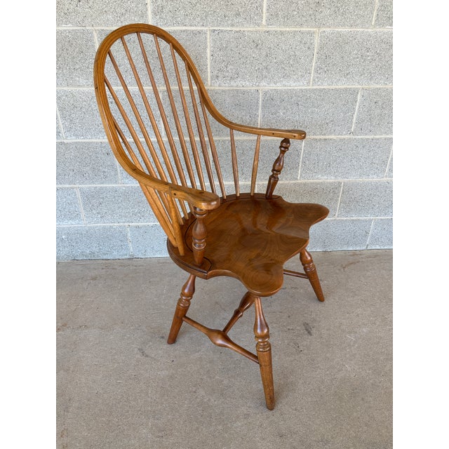 Description: Stickley Cherry & Oak Hoop Back Arm Chair. High Quality Craftsmanship, Normal Vintage Furniture Age Wear,...