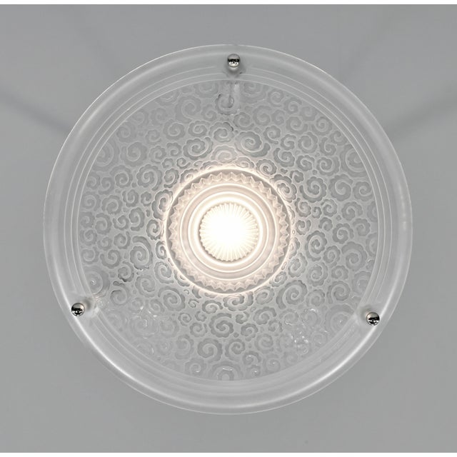 Metal French Art Deco Pendant Light by Muller Freres 1930 France - 3 Available For Sale - Image 7 of 10
