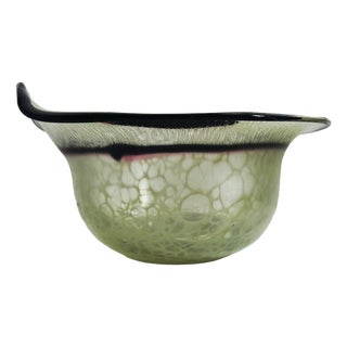 Colored Glass Bowl with Net Design by Erwin Eisch, 1977 For Sale