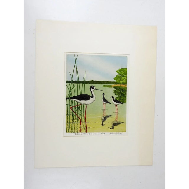 Rustic Vintage 1965 Maurie Bebb Shore Bird Aquatint Etching For Sale - Image 3 of 5