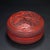 This is a substantial and exquisitely crafted carved lacquer box, featuring deep, intricate relief work in a rich,...