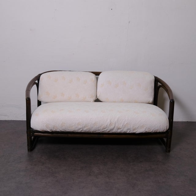 Vintage Two-Seater Bamboo Sofa with Cushions, 1950s For Sale - Image 15 of 18