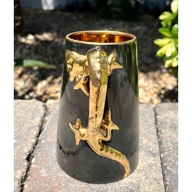 Ceramic Antique Jaeger & Co (Bavaria) Porcelain Dragon Handle Mug For Sale - Image 7 of 12