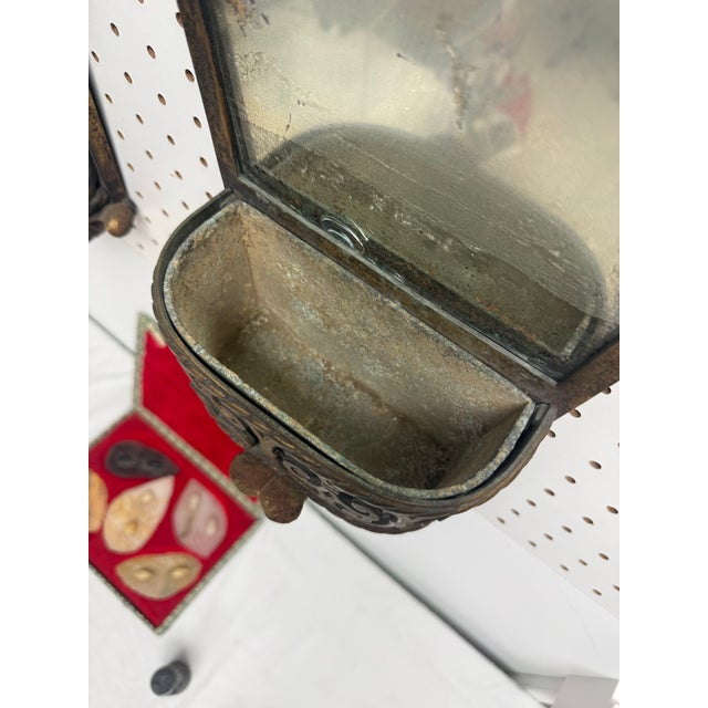 1920s 1920's Pair of Bronze and Iron Mirrored Hanging Planters For Sale - Image 5 of 7