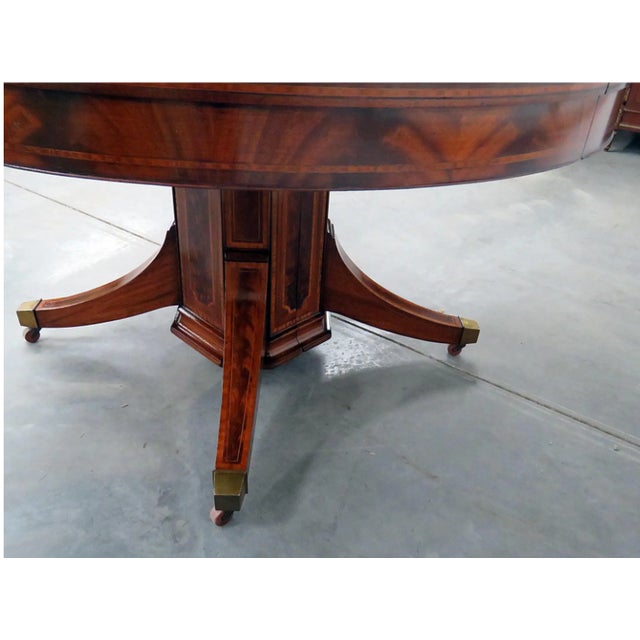 20th Century Regency Inlaid Mahogany Dining Table For Sale - Image 9 of 11