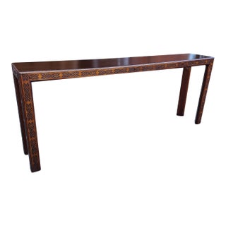 Monumental Baker Furniture Style Chinese Chippendale Console Table For Sale