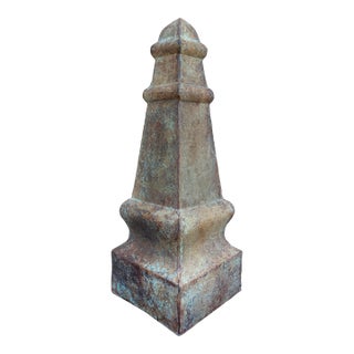 Vintage Neoclassical Metal Garden Finial or Obelisk For Sale
