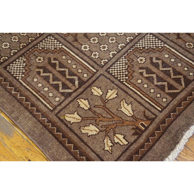 1940s Brown Garden Antique Persian Tabriz Rug 10'0" X 13'0" Handknotted Wool Carpet For Sale In New York - Image 6 of 6