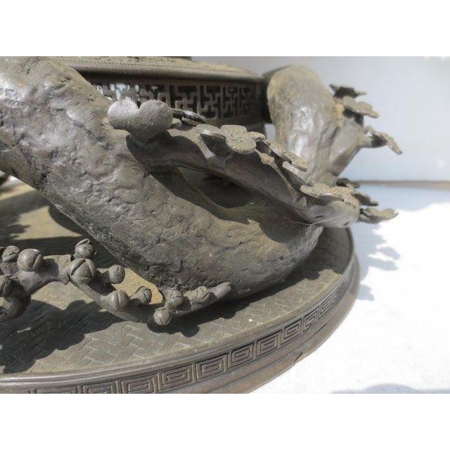 Massive Meiji Bronze Temple Urn 19th Century For Sale - Image 15 of 17