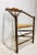 Stunning Antique Carved Wooden Spindle Corner Side Chair with Woven Rush / Reided Seat. Circa Late 1800s. Original finish...