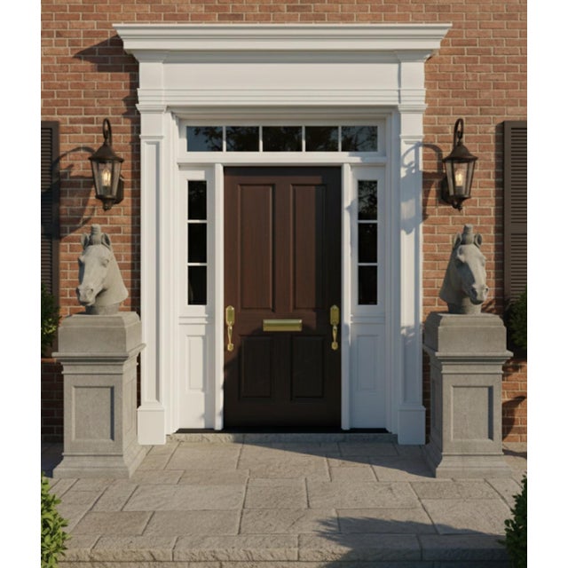 Stone Gray Pair of Vintage-Style Neoclassical Cast Stone Horse Head For Sale - Image 8 of 8