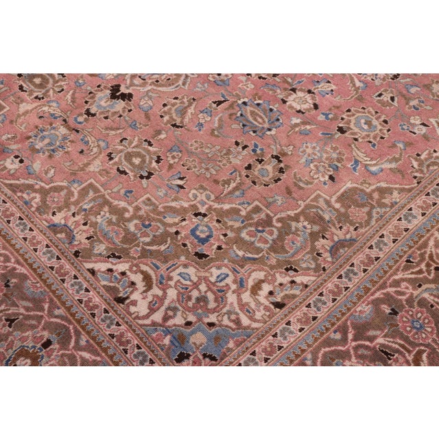 Boho Chic Boho Chic Persian Kashan Pink/Brown Wool Rug - 8'0'' X 11'6'' For Sale - Image 3 of 10