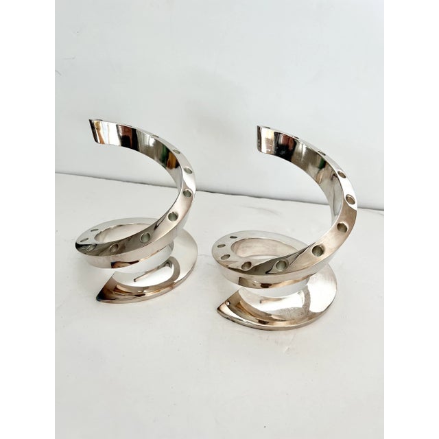 Modern Dansk Spiral Candle Holders - a Pair For Sale - Image 3 of 11