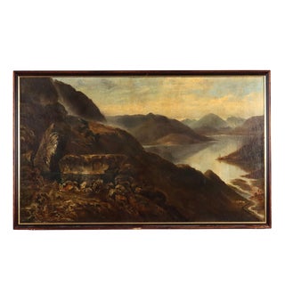 William Barry, Mountain Landscape with Lake, 1890, Oil on Canvas, Framed For Sale