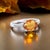 2010s Natural Orange Sapphire Diamond Ring 6.75 14k W Gold 2.6 TCW Certified For Sale - Image 5 of 18