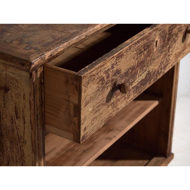 Wood Counter with Maroon Shades, 1920s For Sale - Image 7 of 15