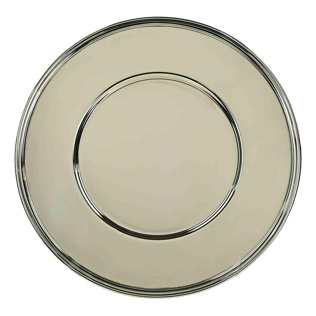 Vintage Silver Plated Serving Plate, Italy, 1970s For Sale