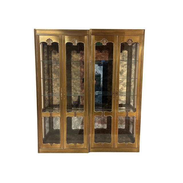 Mid-Century Modern Mastercraft 1970s Mid Century Brass Cabinet Set, A Pair For Sale - Image 3 of 7