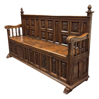 Gothic Revival Hall Bench/Settee, 19th Century For Sale