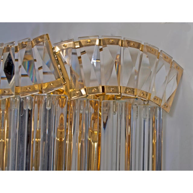 Gold Brass & Murano Glass Triedri Wall Lights from Venini, 1970s, Set of 2 For Sale - Image 8 of 14