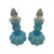 Mid-Century Modern Vintage Blue Opalescent Glass Perfume Bottles With Melon-Ribbed Design by Fenton Art Glass Company - A Pair For Sale - Image 3 of 12