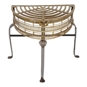Antique Brass and Iron Half-Round Trivet