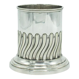 1910s Antique Edwardian English Silver Plate Wine Bottle Holder